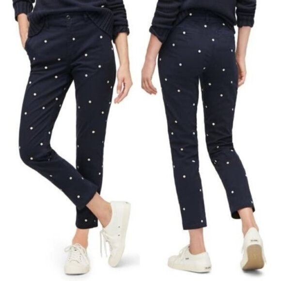 J. Crew Vintage straight pants polka dot stretch chino AB649 25 blue - Picture 2 of 5